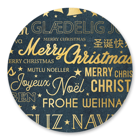 Kerstgroet internationaal zwart